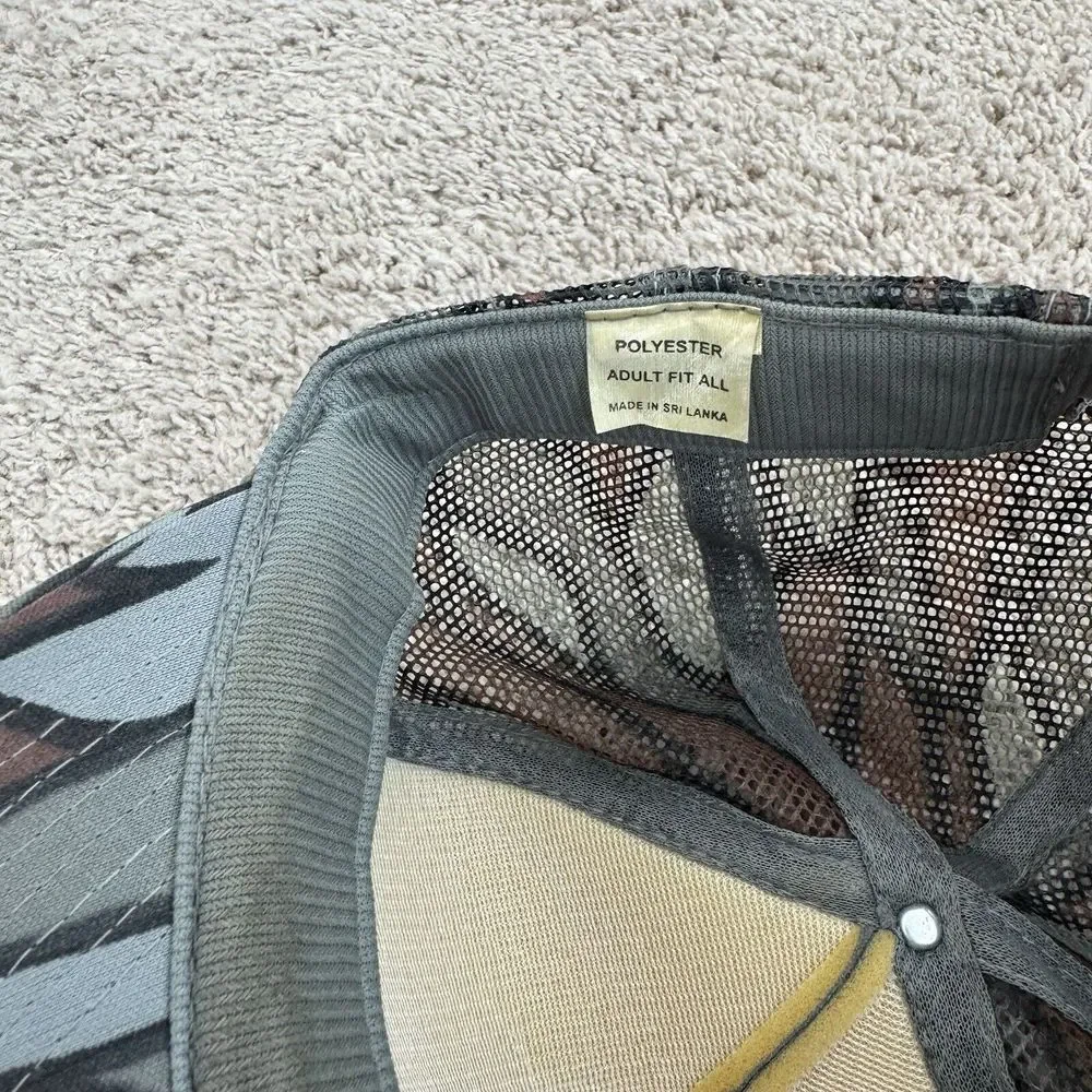 Retired Hat Camo Trucker Snapback No Worry Hurry‎ Phone Boss Vtg Foam Mesh Cap